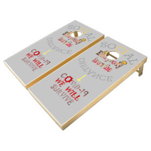 We Will Survive COVID-19: A Message of Resilience  Cornhole Set