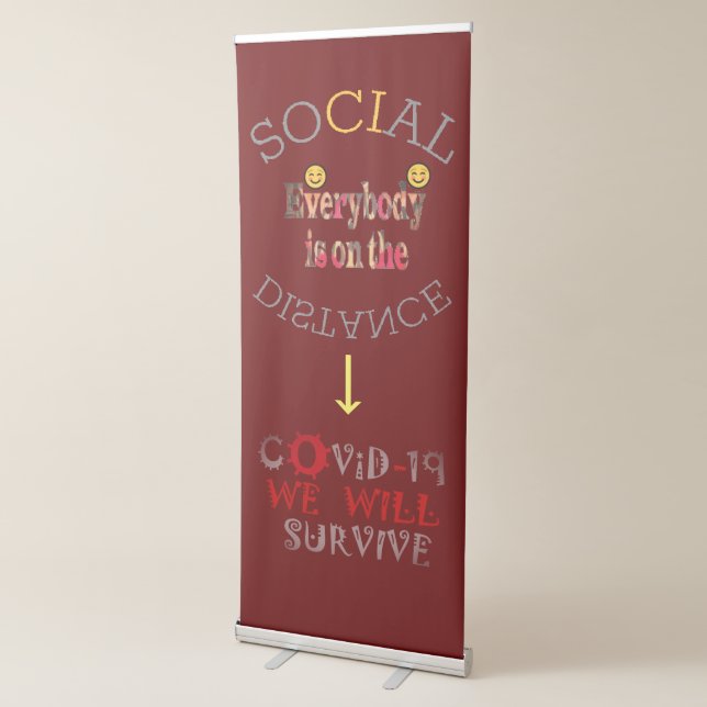 We Will Survive COVID-19: A Message of Resilience  Retractable Banner (3/4)