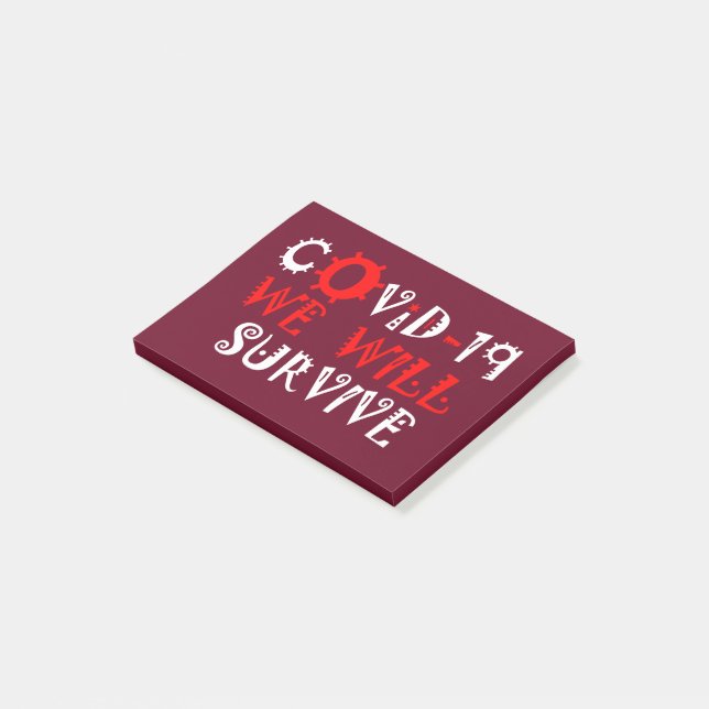 We Will Survive COVID-19 –  Strength & Resilience Post-it Notes (Angled)