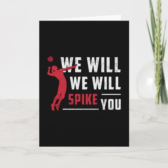 We Will We Will Spike You Beach Volleyball Player Card (Front)