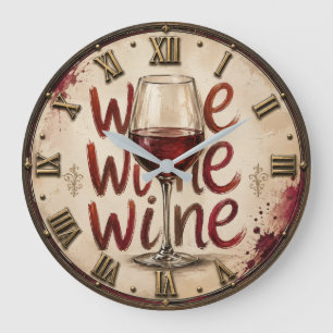 We Wine Large Clock