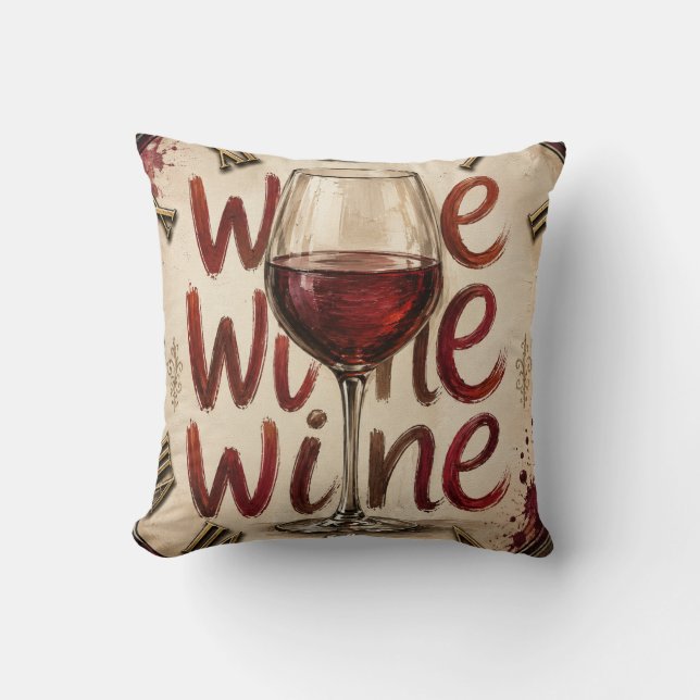We Wine  Throw Pillow (Front)