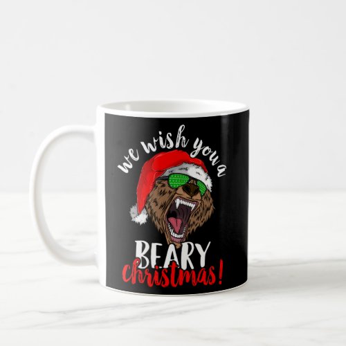 We Wish You A Beary Santa Bear Sunglasses Coffee Mug