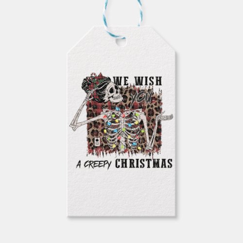 We Wish You A Creepy Christmas Skeleton Meme Gift Tags