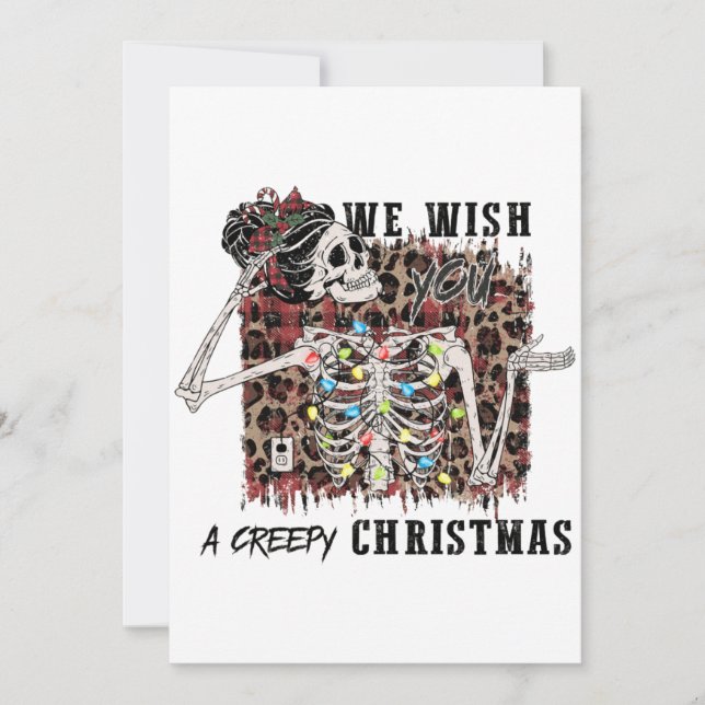 We Wish You A Creepy Christmas Skeleton Meme Invitation (Front)