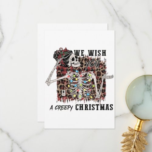 We Wish You A Creepy Christmas Skeleton Meme Thank You Card