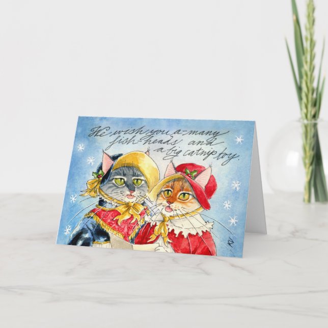 We wish you a-many fish-heads holiday card (Front)