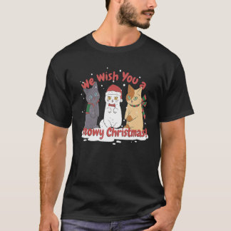 We Wish You A Meowy Cat Christmas T-Shirt
