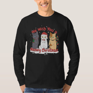 We Wish You A Meowy Cat Christmas T-Shirt