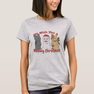 We Wish You A Meowy Christmas Funny Cats T-Shirt
