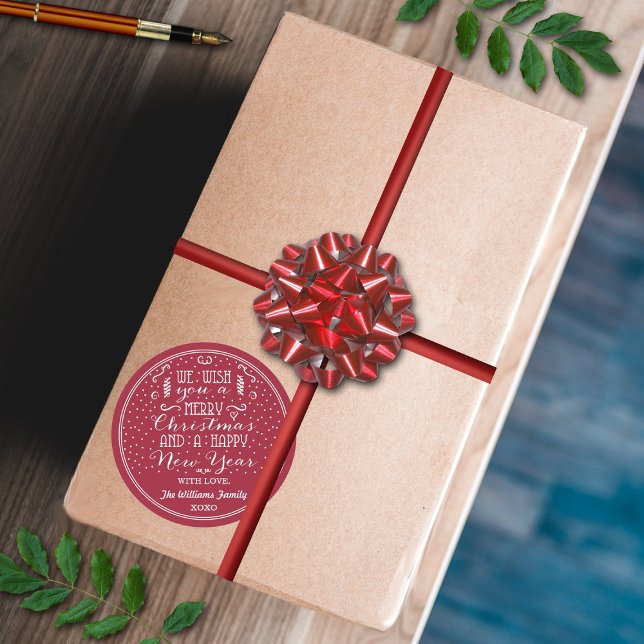 We Wish You A Merry Christmas & A Happy New Year! Classic Round Sticker (Creator Uploaded)