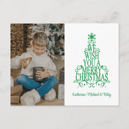 WE WISH YOU A MERRY CHRISTMAS  Add Your Photo Holiday Postcard