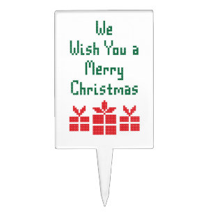 We Wish you a Merry Christmas Cake Topper