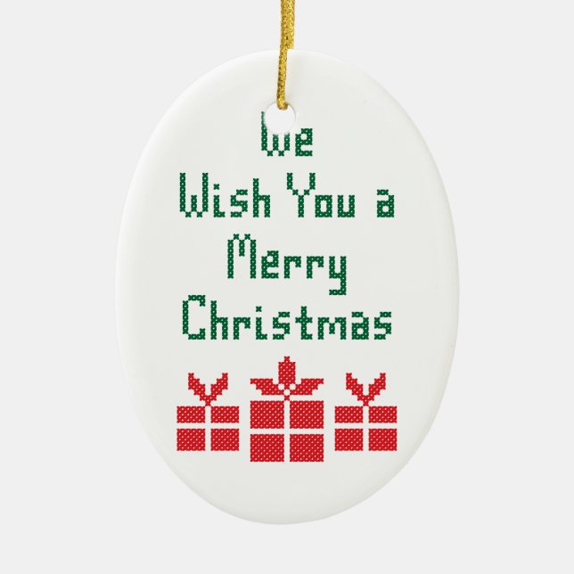 We Wish you a Merry Christmas Ceramic Ornament (Front)