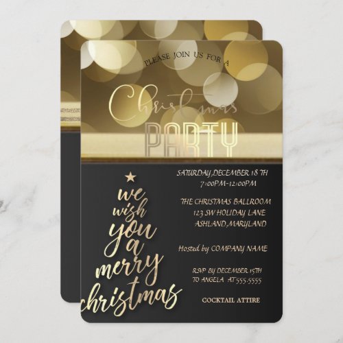 We Wish You A Merry ChristmasChristmas Tree Party Invitation