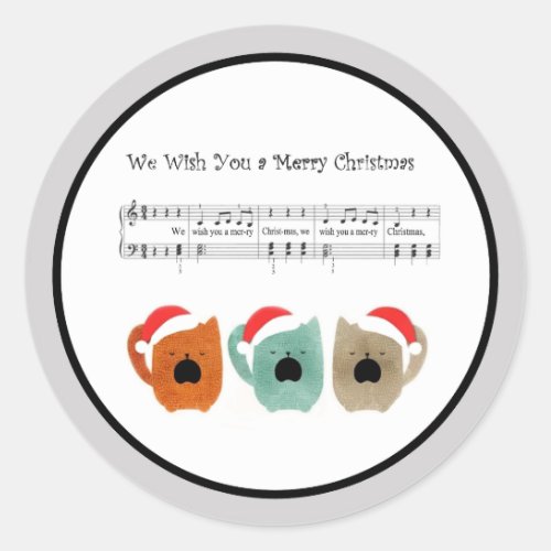 We Wish You A Merry Christmas Classic Round Sticker