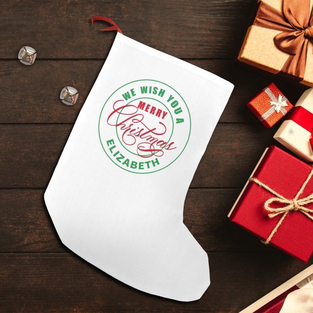 We Wish You A Merry Christmas Custom Name Small Christmas Stocking (Creator Uploaded)