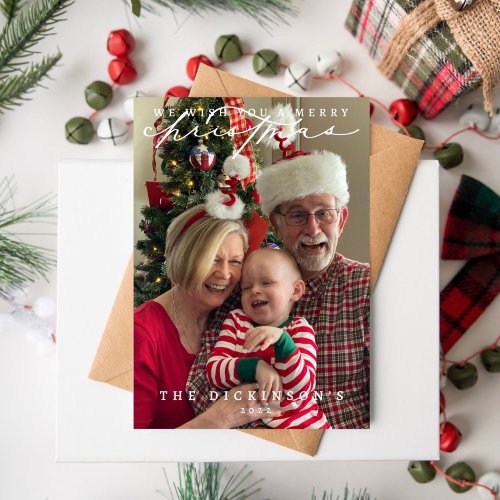 We Wish You A Merry Christmas Family Christmas Holiday Card