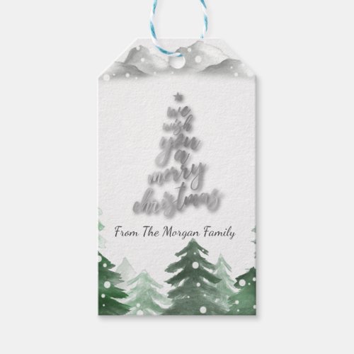 We Wish You A Merry Christmas Forest Gift Tags