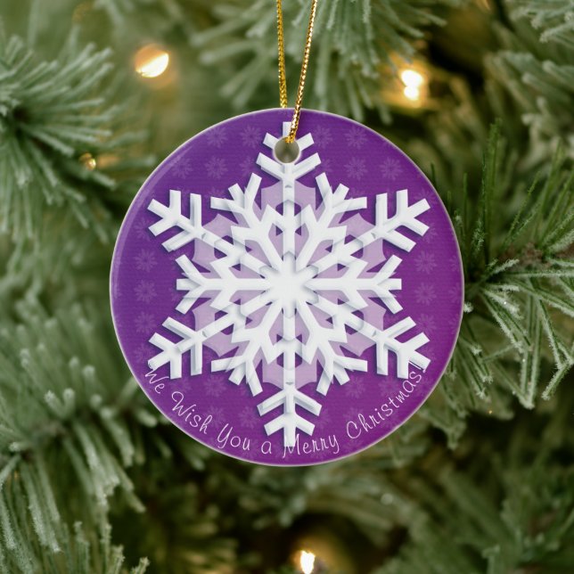 We Wish You a Merry Christmas! Happy New Year! Ceramic Ornament (Tree)