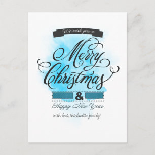 We wish you a Merry Christmas & Happy New Year Holiday Postcard
