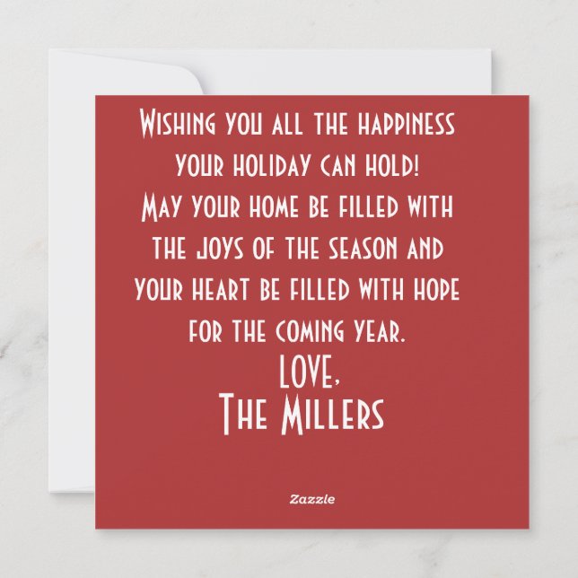 We Wish You A Merry Christmas Holiday Card (Back)