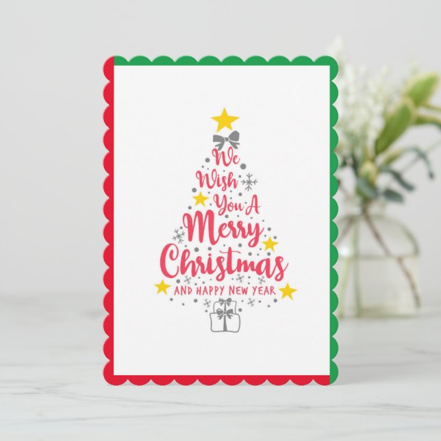 We Wish You a Merry Christmas Holiday Card (Standing Front)