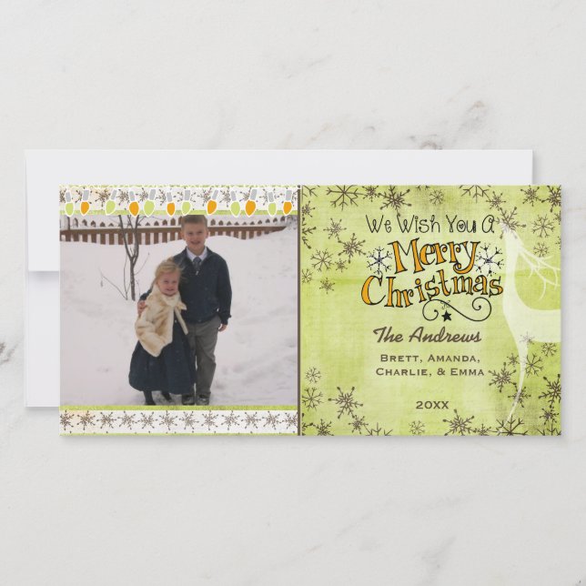 We Wish You a Merry Christmas Holiday Photo Card (Front)