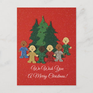 We Wish You a Merry Christmas Holiday Postcard