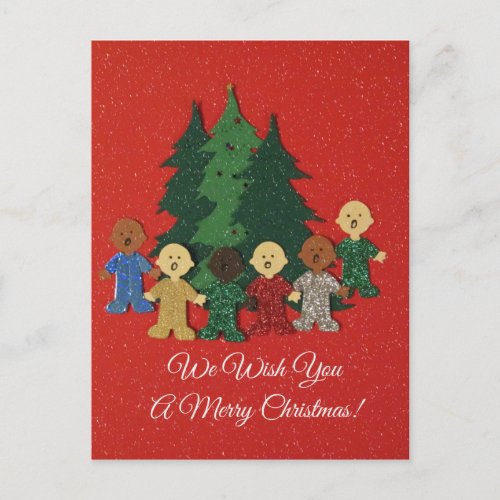 We Wish You a Merry Christmas Holiday Postcard