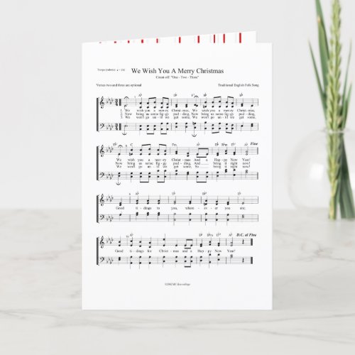 We Wish You A Merry Christmas Music Minimalist Holiday Card