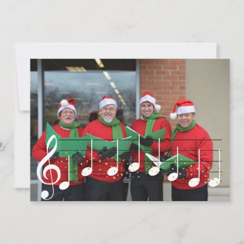 We Wish You a Merry Christmas Music Singer Caroler Holiday Card