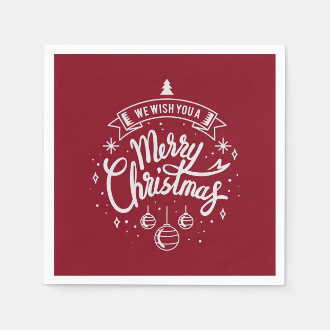 We Wish You a Merry Christmas  Napkins (Front)