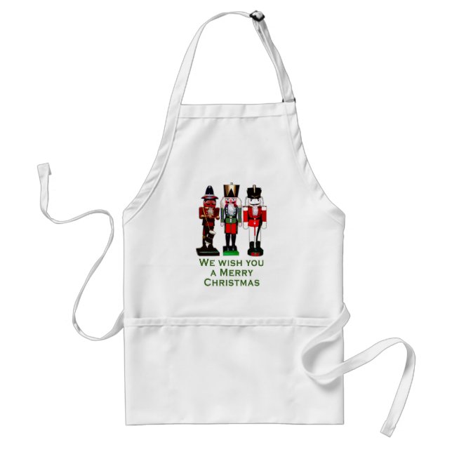 We Wish You a Merry Christmas Nutcrackers Adult Apron (Front)
