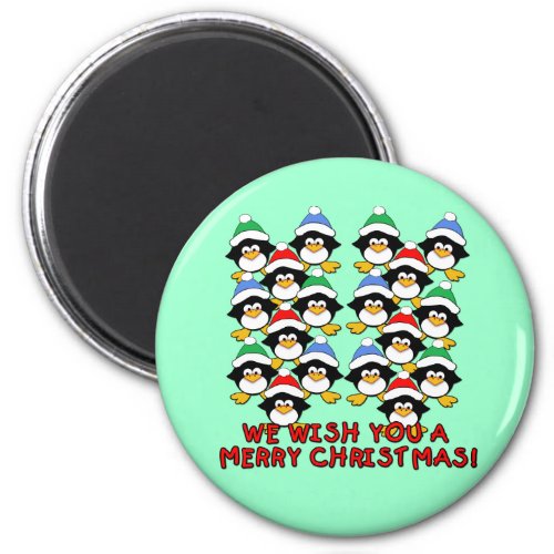 WE WISH YOU A MERRY CHRISTMAS PENGUINS MAGNET