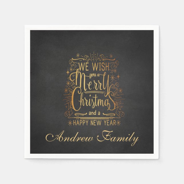 We Wish You A Merry Christmas personalized Napkin (Front)