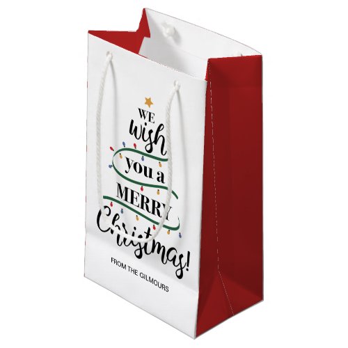 We wish you a Merry Christmas Personalized Small Gift Bag