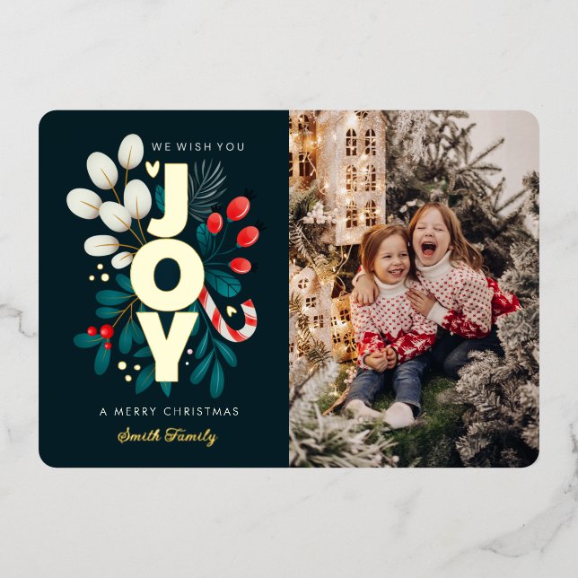 We Wish You A Merry Christmas Photo Foil Card (Front)