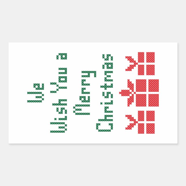 We Wish you a Merry Christmas Rectangular Sticker (Front)