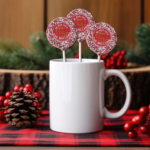 We Wish You a Merry Christmas Red  Chocolate Covered Oreo Pop