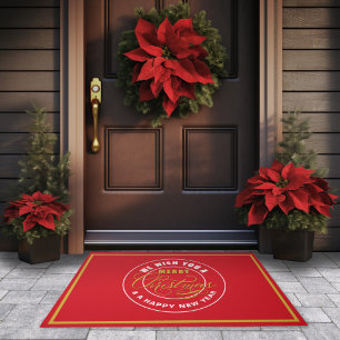 We Wish You a Merry Christmas Red Doormat