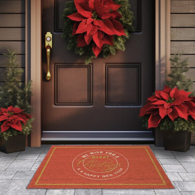 We Wish You a Merry Christmas Red  Fiber Doormat (Creator Uploaded)
