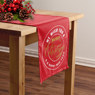 We Wish You a Merry Christmas Red  Medium Table Runner