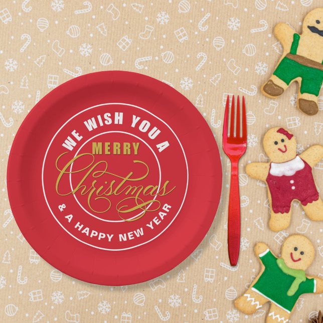 We Wish You a Merry Christmas Red  Paper Plates (Creator Uploaded)