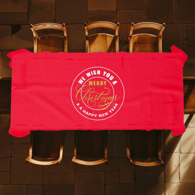 We Wish You a Merry Christmas Red  Tablecloth (Creator Uploaded)
