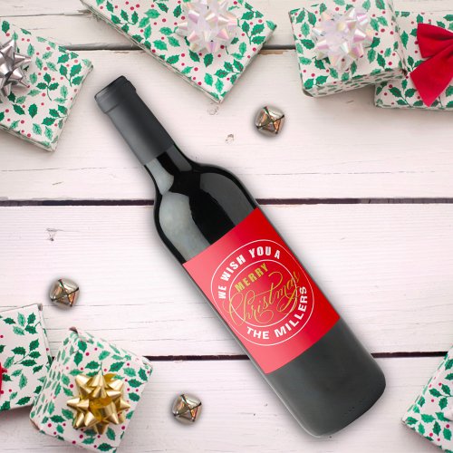 We Wish You a Merry Christmas Red Wine Label