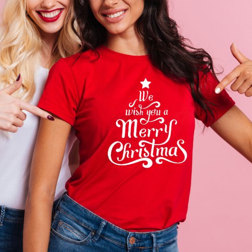 We wish you a Merry Christmas Red Womens T_Shirt