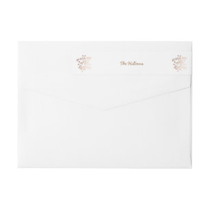 We Wish You A Merry Christmas Rose Foil Address Wrap Around Label
