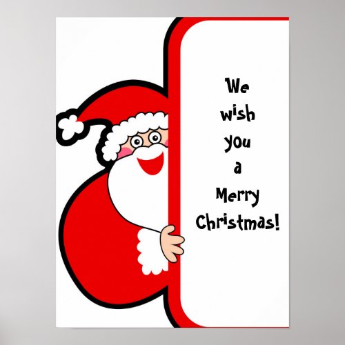 We wish you a Merry Christmas Santa Poster