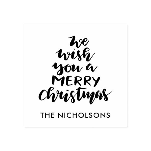 We Wish You A Merry Christmas Script Rubber Stamp